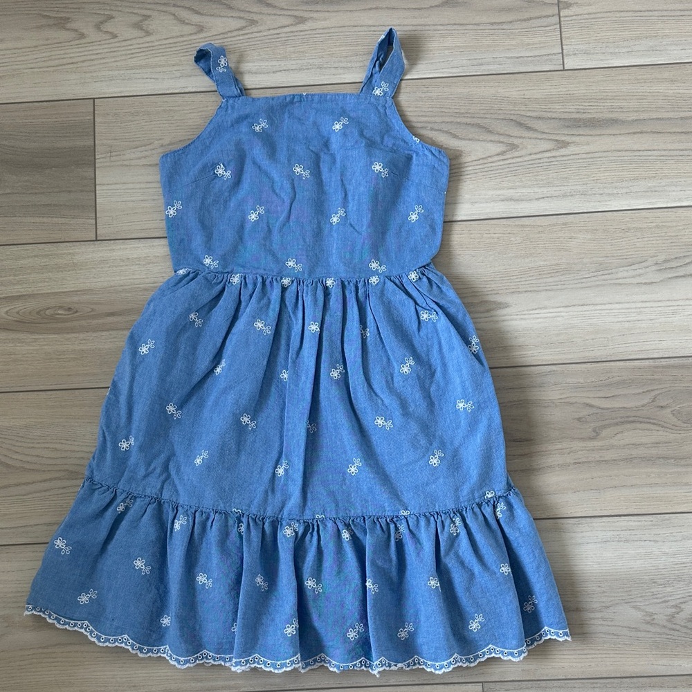 Cat and Jack chambray and embroidered dress size 14 XL